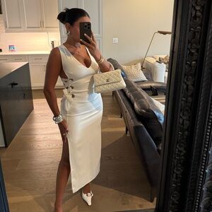 Lioness white tie dress